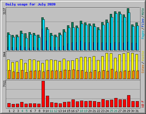 Daily usage for July 2020