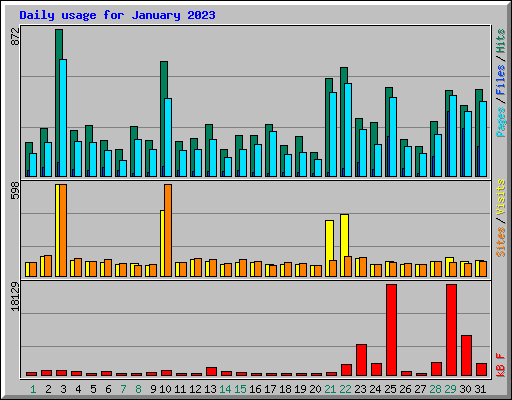 Daily usage for January 2023