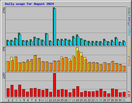 Daily usage for August 2024