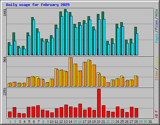 Daily usage for February 2025