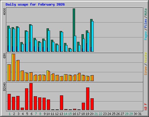 Daily usage for February 2026