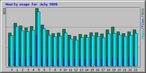 Hourly usage for July 2020