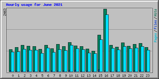 Hourly usage for June 2021