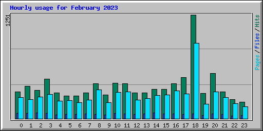 Hourly usage for February 2023