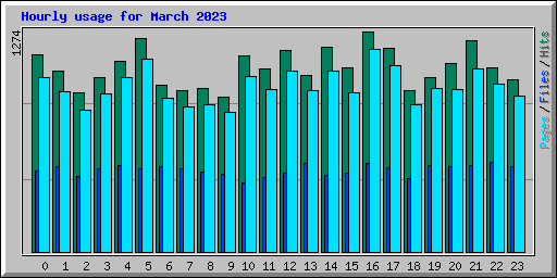 Hourly usage for March 2023