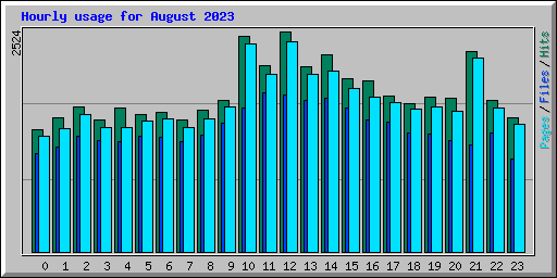 Hourly usage for August 2023