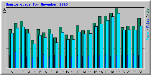 Hourly usage for November 2023