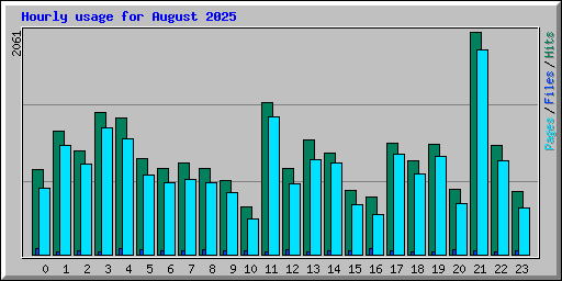 Hourly usage for August 2025